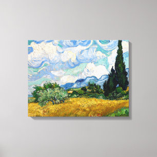 Vincent Van Gogh - Tarweveld met Cypresse Canvas Afdruk