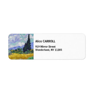 Vincent Van Gogh - Tarweveld met Cypresse Etiket