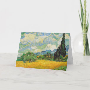 Vincent Van Gogh - Tarweveld met Cypresse Feestdagen Kaart