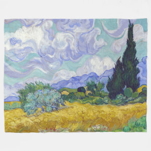 Vincent Van Gogh - Tarweveld met Cypresse Fleece Deken
