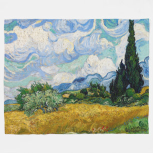 Vincent Van Gogh - Tarweveld met Cypresse Fleece Deken