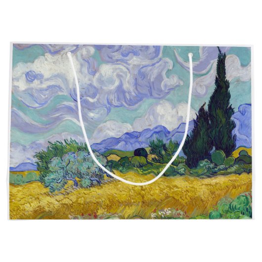 Vincent Van Gogh - Tarweveld met Cypresse Groot Cadeauzakje (Achterkant)