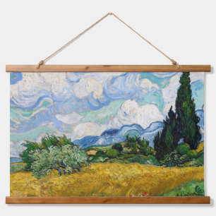 Vincent Van Gogh - Tarweveld met Cypresse Hangend Wandkleed