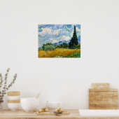 Vincent Van Gogh - Tarweveld met Cypresse Poster (Keuken)
