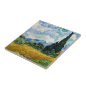 Vincent Van Gogh - Tarweveld met Cypresse Tegeltje (Zijkant)