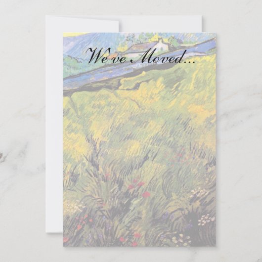 Vincent Van Gogh - Tarweveld met jonge aanplant Aankondiging (Voorkant)