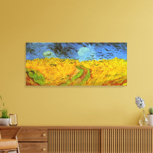 Vincent van Gogh Tarweveld met kraaien Canvas Afdruk