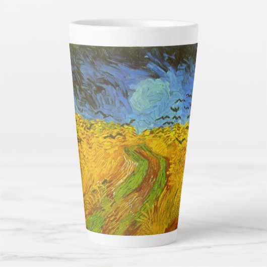 Vincent van Gogh Tarweveld met kraaien Latte Mok (Voorkant)