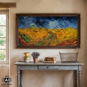 Vincent van Gogh Tarweveld met kraaien Poster