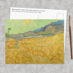 Vincent van Gogh - Tarweveld met maaier Briefkaart