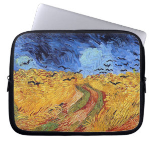 Vincent Van Gogh - Tarweveld met zwarte koeien Laptop Sleeve