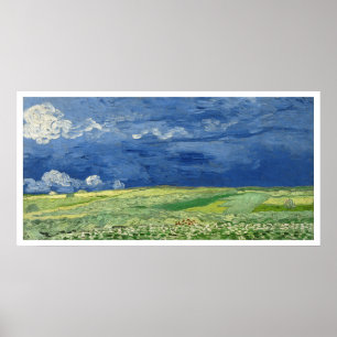 Vincent Van Gogh Tarweveld onder onweerswolken Poster