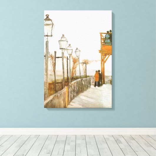 Vincent van Gogh - Terras en uitzichtplatform Canvas Afdruk (Insitu (Houten vloer))