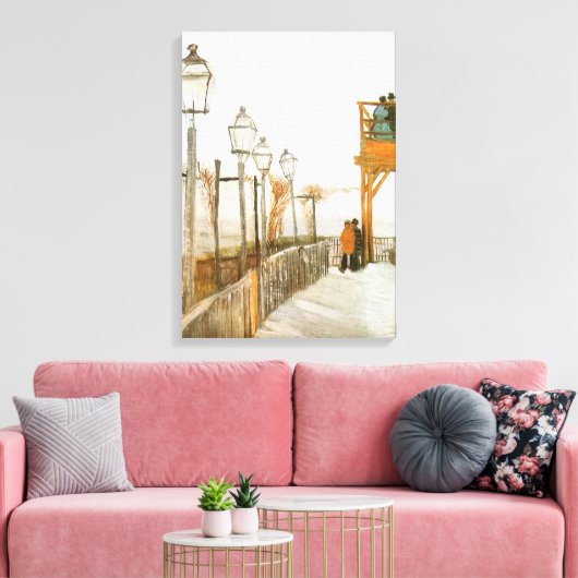 Vincent van Gogh - Terras en uitzichtplatform Canvas Afdruk (Insitu (Woonkamer))