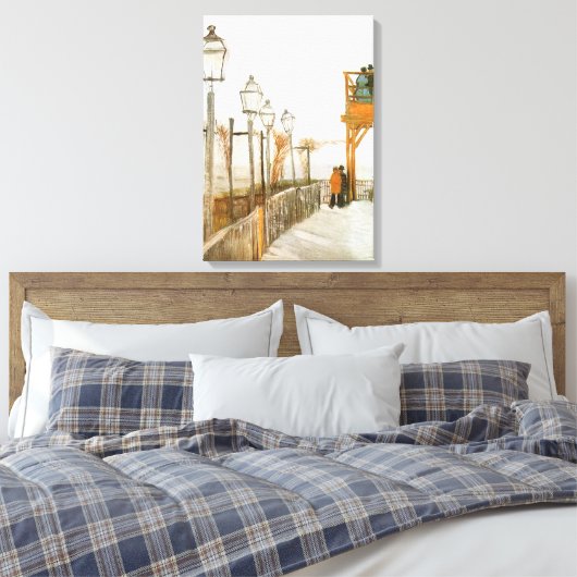 Vincent van Gogh - Terras en uitzichtplatform Canvas Afdruk (Insitu (Slaapkamer))