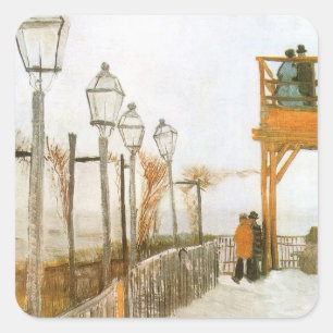 Vincent van Gogh - Terras en uitzichtplatform Vierkante Sticker