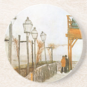 Vincent van Gogh - Terras en uitzichtplatform Zandsteen Onderzetter