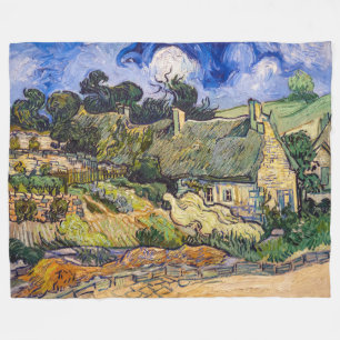 Vincent Van Gogh - Thatched Cottages in Cordeville Fleece Deken