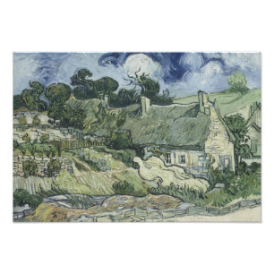 Vincent van Gogh - Thatched Cottages in Cordeville Foto Afdruk