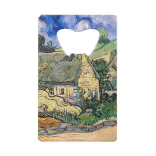 Vincent Van Gogh - Thatched Cottages in Cordeville Kredietkaart Flessenopener