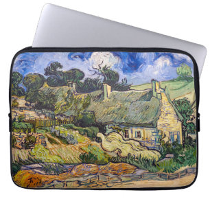 Vincent Van Gogh - Thatched Cottages in Cordeville Laptop Sleeve