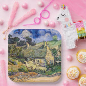 Vincent Van Gogh - Thatched Cottages in Cordeville Papieren Bordje (Feest)