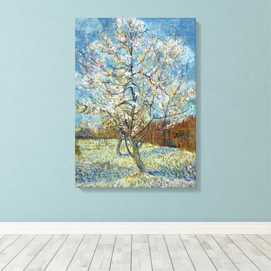 Vincent van Gogh The Pink Peach Tree Canvas Afdruk (Insitu (Houten vloer))