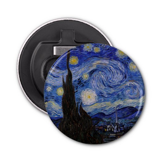 Vincent Van Gogh - The Starry night Button Flesopener (Voorkant)