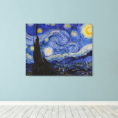 Vincent Van Gogh - The Starry night Canvas Afdruk (Insitu (Houten vloer))