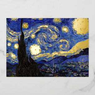 Vincent Van Gogh - The Starry night Folie Feestdagenkaart