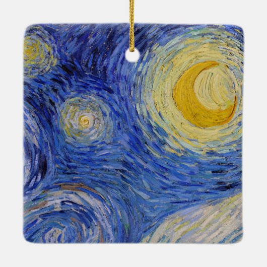 Vincent Van Gogh - The Starry night Keramisch Ornament (Achterkant)