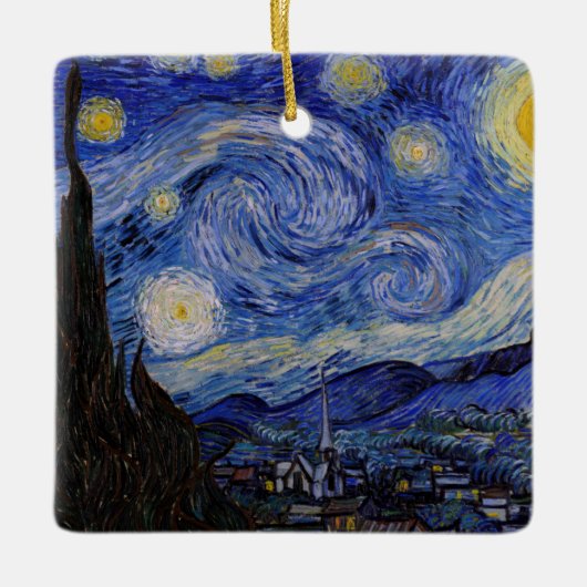 Vincent Van Gogh - The Starry night Keramisch Ornament (Voorkant)