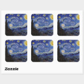 Vincent Van Gogh - The Starry night Vierkante Sticker (Vel)