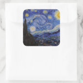 Vincent Van Gogh - The Starry night Vierkante Sticker (Tas)