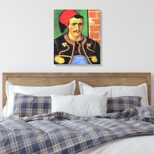 Vincent Van Gogh - The Zouave - Soldier Portrait Canvas Afdruk (Insitu (Slaapkamer))