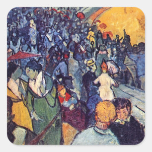 Vincent Van Gogh - Toeschouwers in de Arena Vierkante Sticker