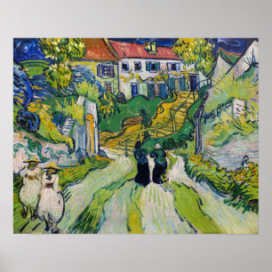Vincent van Gogh - Trap aan de buitenkant in Auver Poster
