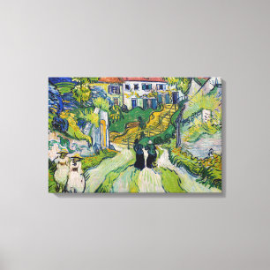 Vincent van Gogh - Trap aan de buitenkant te Auver Canvas Afdruk