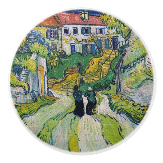 Vincent van Gogh - Trap bij Auvers Keramische Knop (Voorkant)