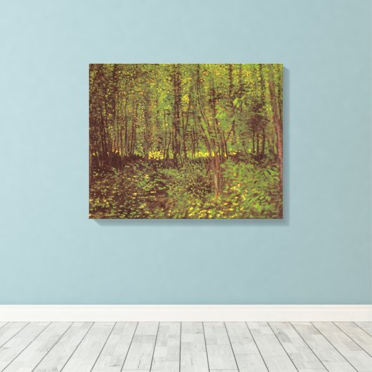 Vincent van Gogh - Trees en Undergrowth Canvas Afdruk (Insitu (Houten vloer))