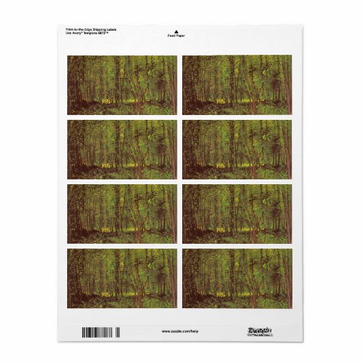 Vincent van Gogh - Trees en Undergrowth Etiket (Full Sheet)
