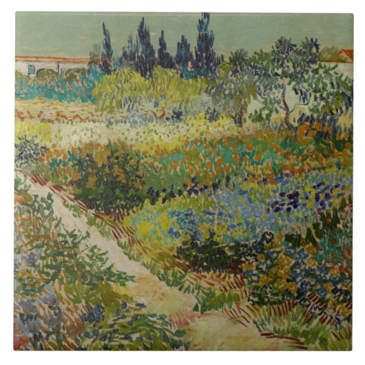 Vincent Van Gogh tuin in Arles Tegeltje (Voorkant)