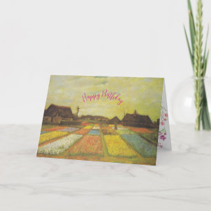 Vincent Van Gogh Tulp Velden Aangepaste Verjaardag Feestdagen Kaart