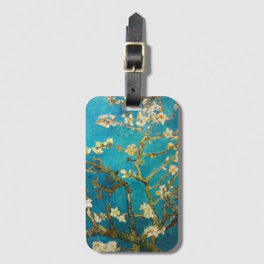 Vincent Van Gogh Turquoise Almond Blossom Bagagelabel (Voorkant (verticaal))