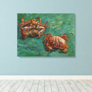 Vincent van Gogh, twee krabben Canvas Afdruk