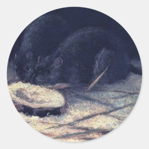 Vincent Van Gogh - Twee Ratten - Rat Lover Fine Ar Ronde Sticker