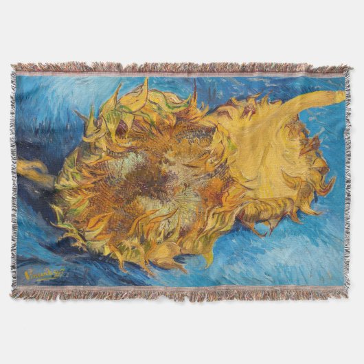 Vincent van Gogh - Two Cut Sunflower Deken (Voorkant)