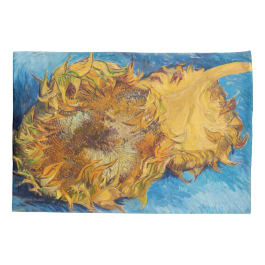 Vincent van Gogh - Two Cut Sunflower Kussensloop (Achterkant)