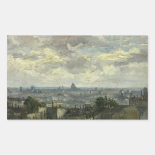 Vincent van Gogh - Uitzicht Parijs Rechthoekige Sticker