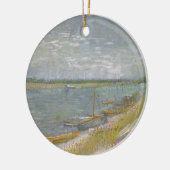 Vincent van Gogh - Uitzicht van een rivier w Roeib Keramisch Ornament (Links)